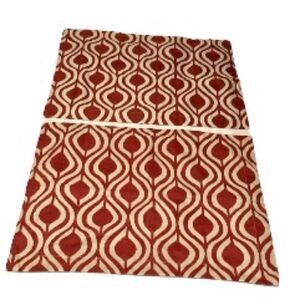 Essential Home Moroccan Design Pillow Shams Tile Geometric Red Cream 29 x  24 in